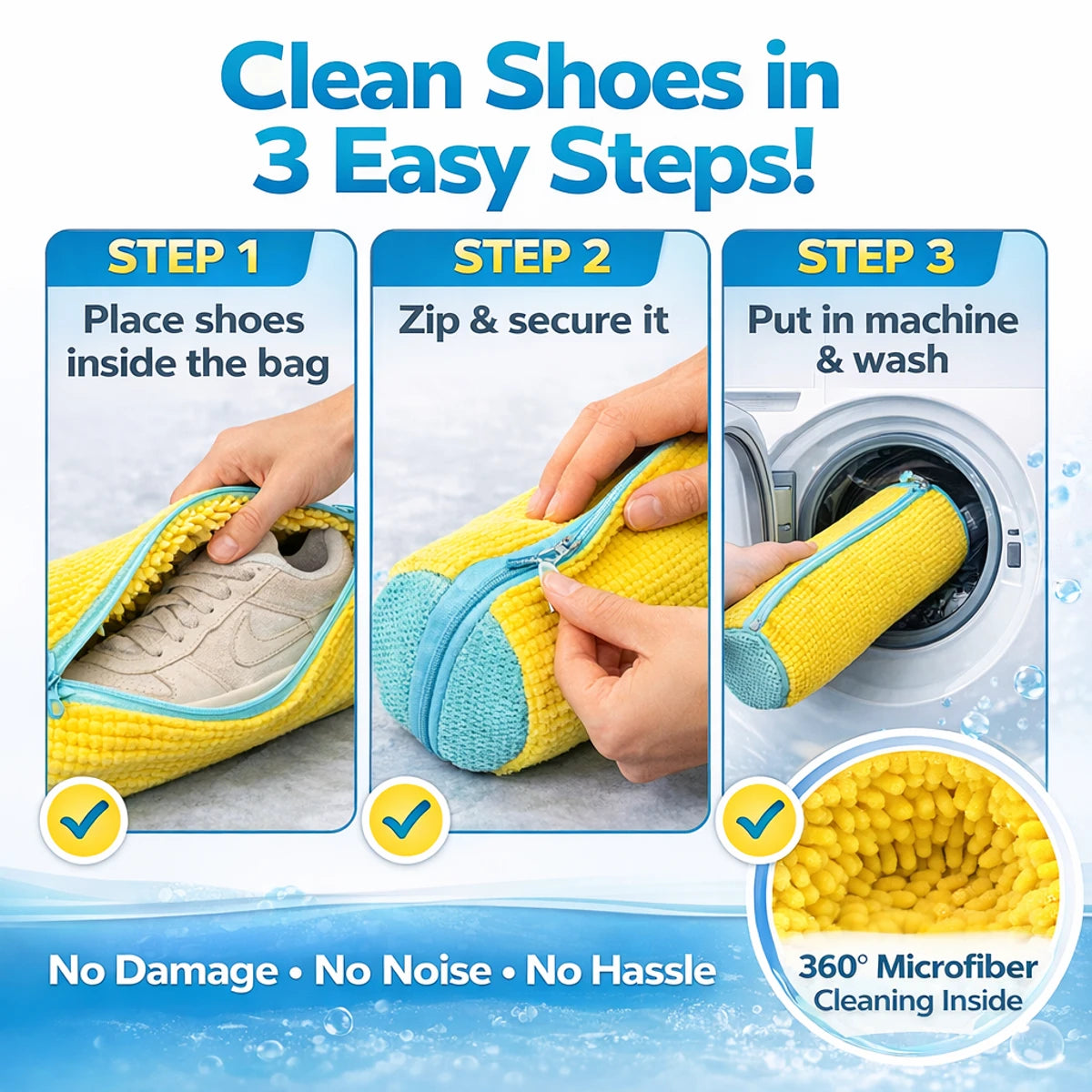 ShoeCare Pro™ – India’s #1 No-Scrub Shoe Washing Bag (1+1 Free ) ( Free Brush)