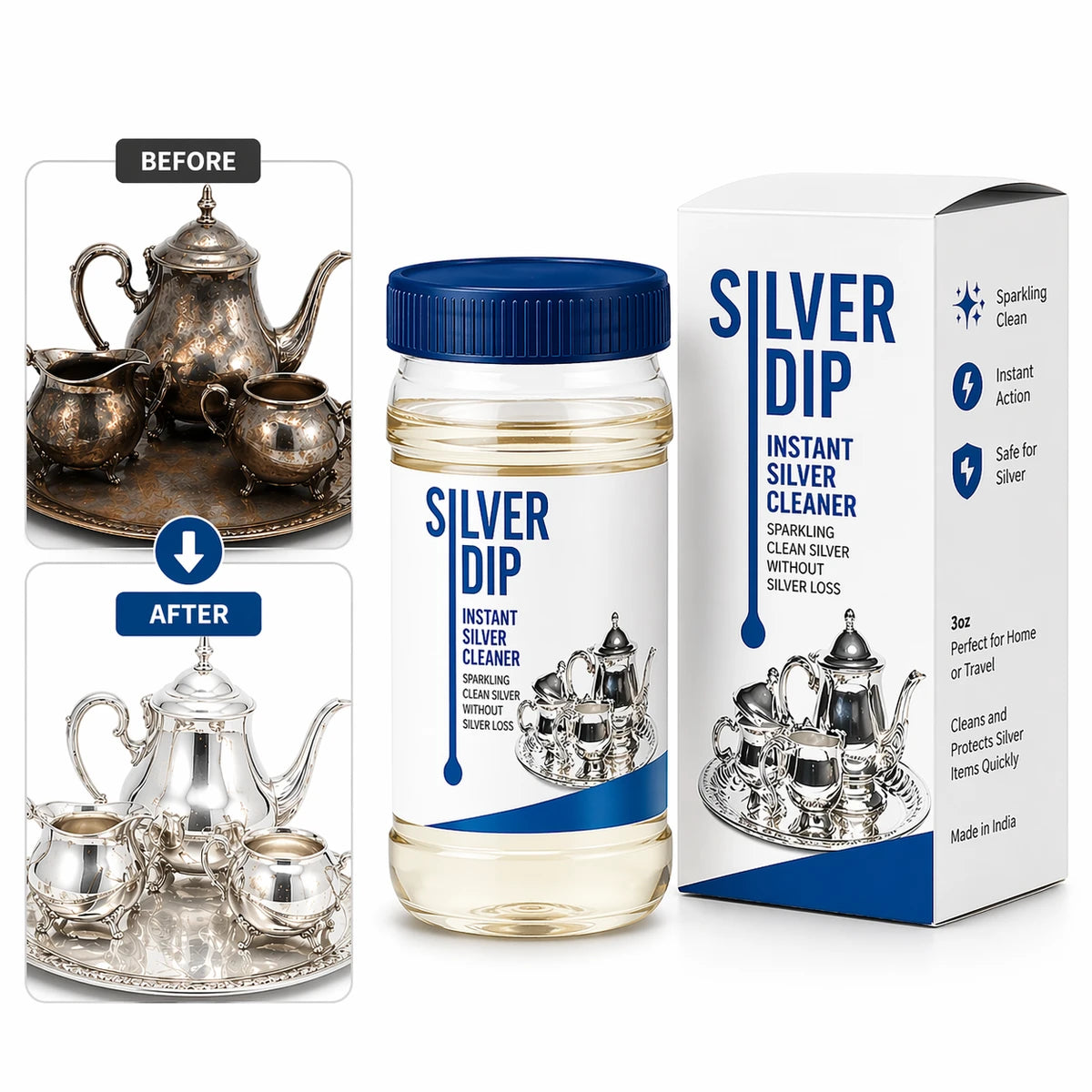 SilverDip™ Instant Silver Cleaner – Restore Brilliant Shine in Minutes (Buy 1 Get 1 Free)