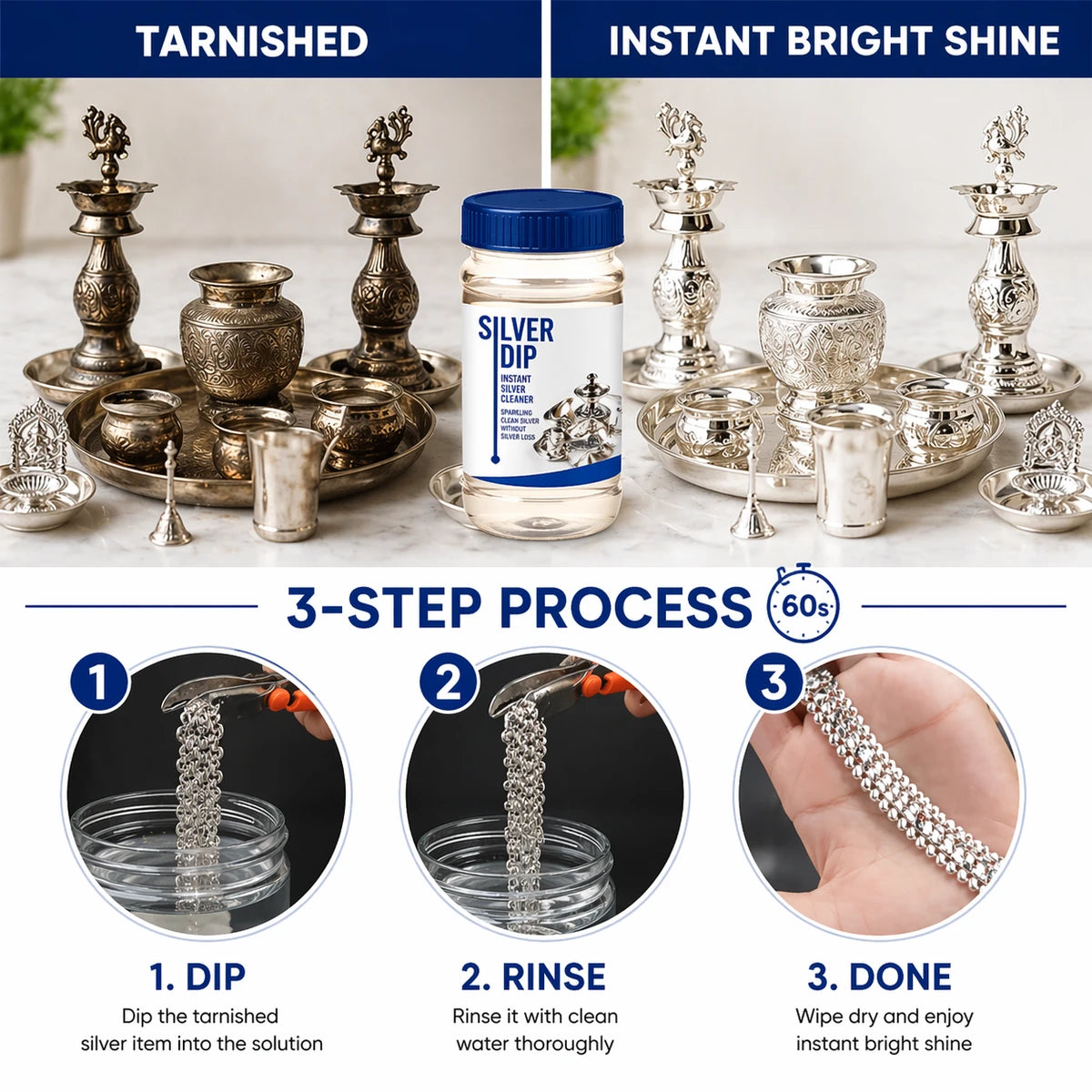 SilverDip™ Instant Silver Cleaner – Restore Brilliant Shine in Minutes (Buy 1 Get 1 Free)