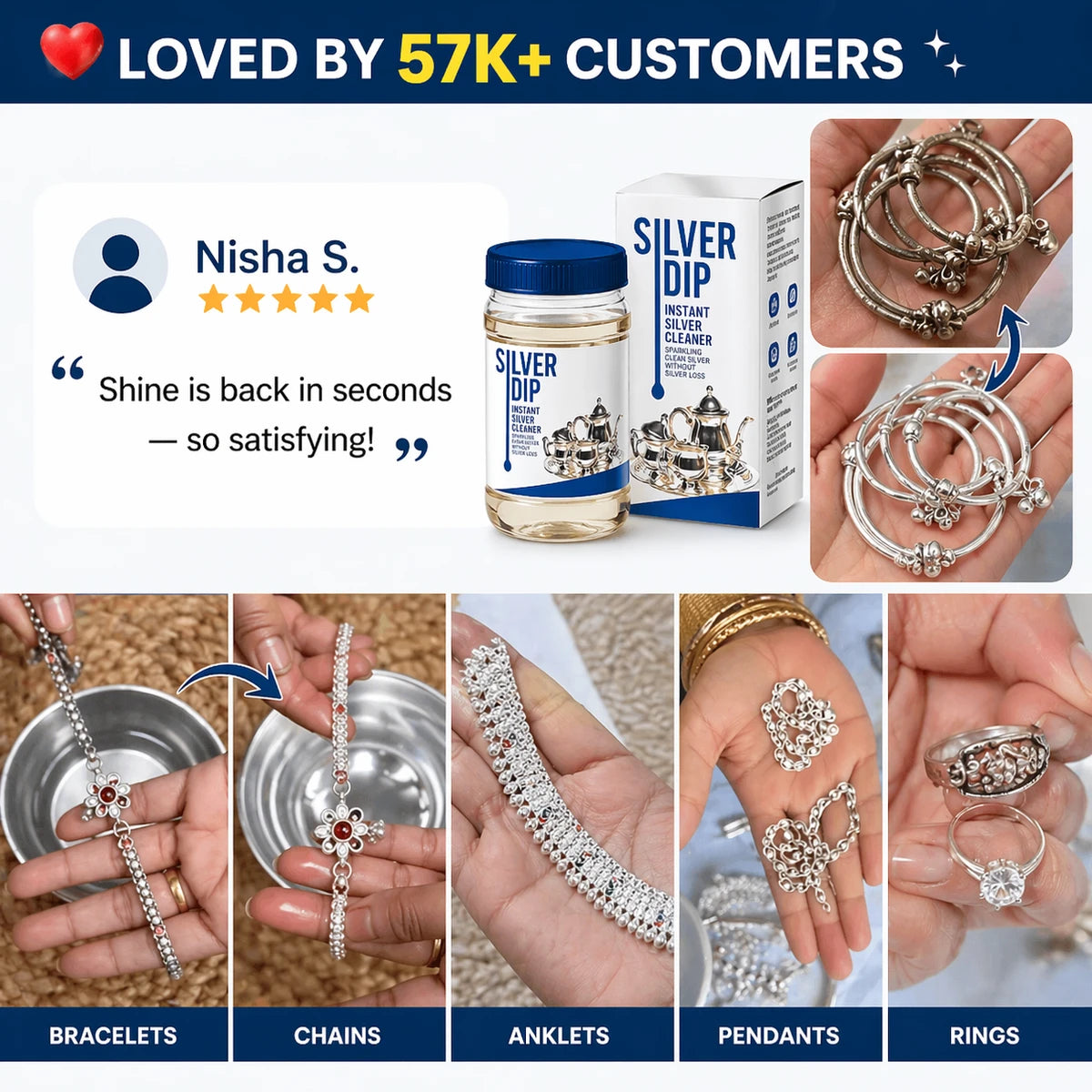 SilverDip™ Instant Silver Cleaner – Restore Brilliant Shine in Minutes (Buy 1 Get 1 Free)
