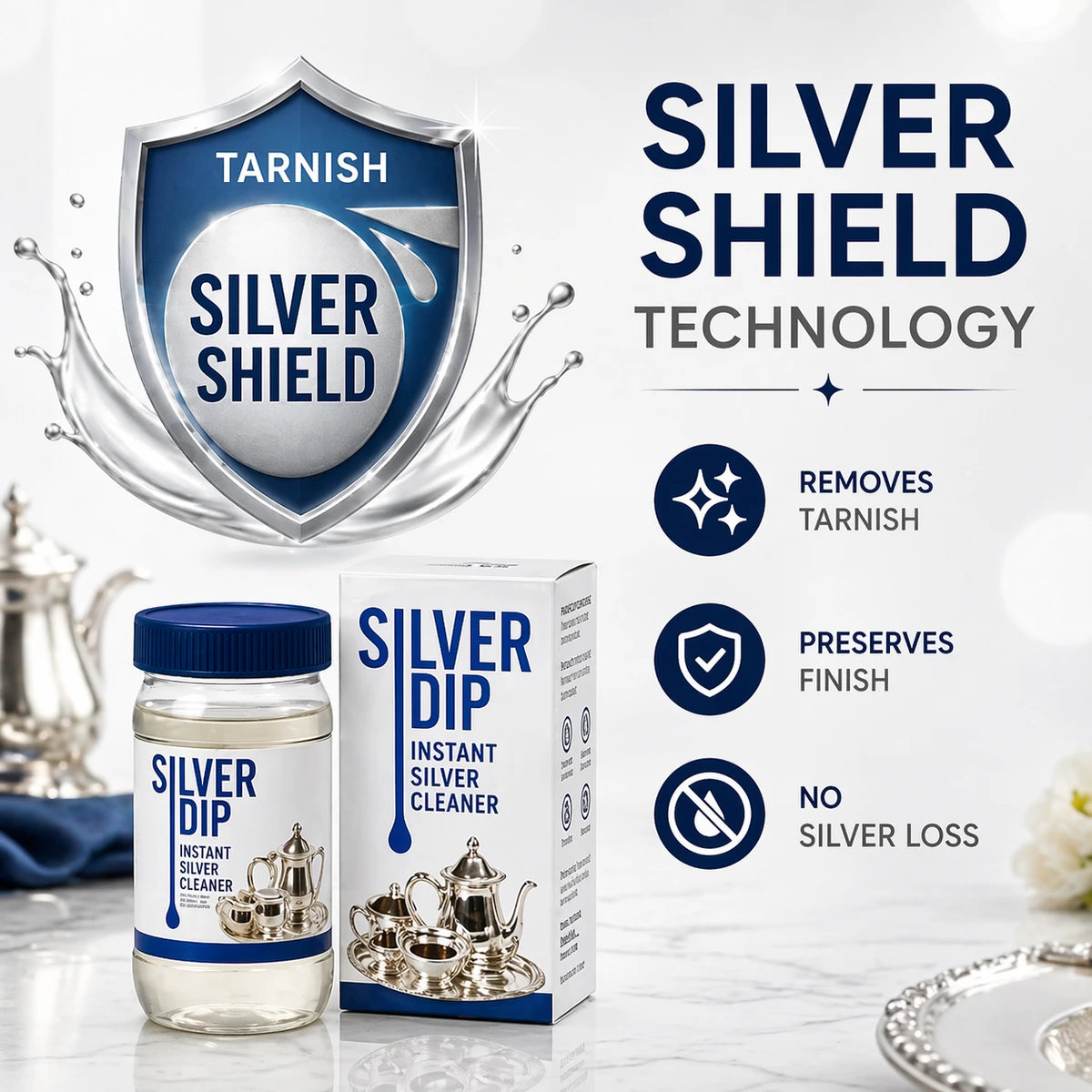 SilverDip™ Instant Silver Cleaner – Restore Brilliant Shine in Minutes (Buy 1 Get 1 Free)