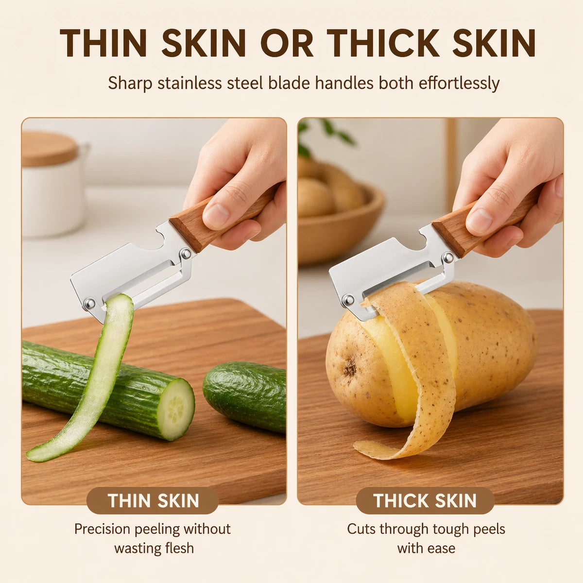 SwiftPeel™ Stainless Steel Peeler – Effortless Zero-Waste Cutting in Seconds (Buy 1 Get 1 Free)