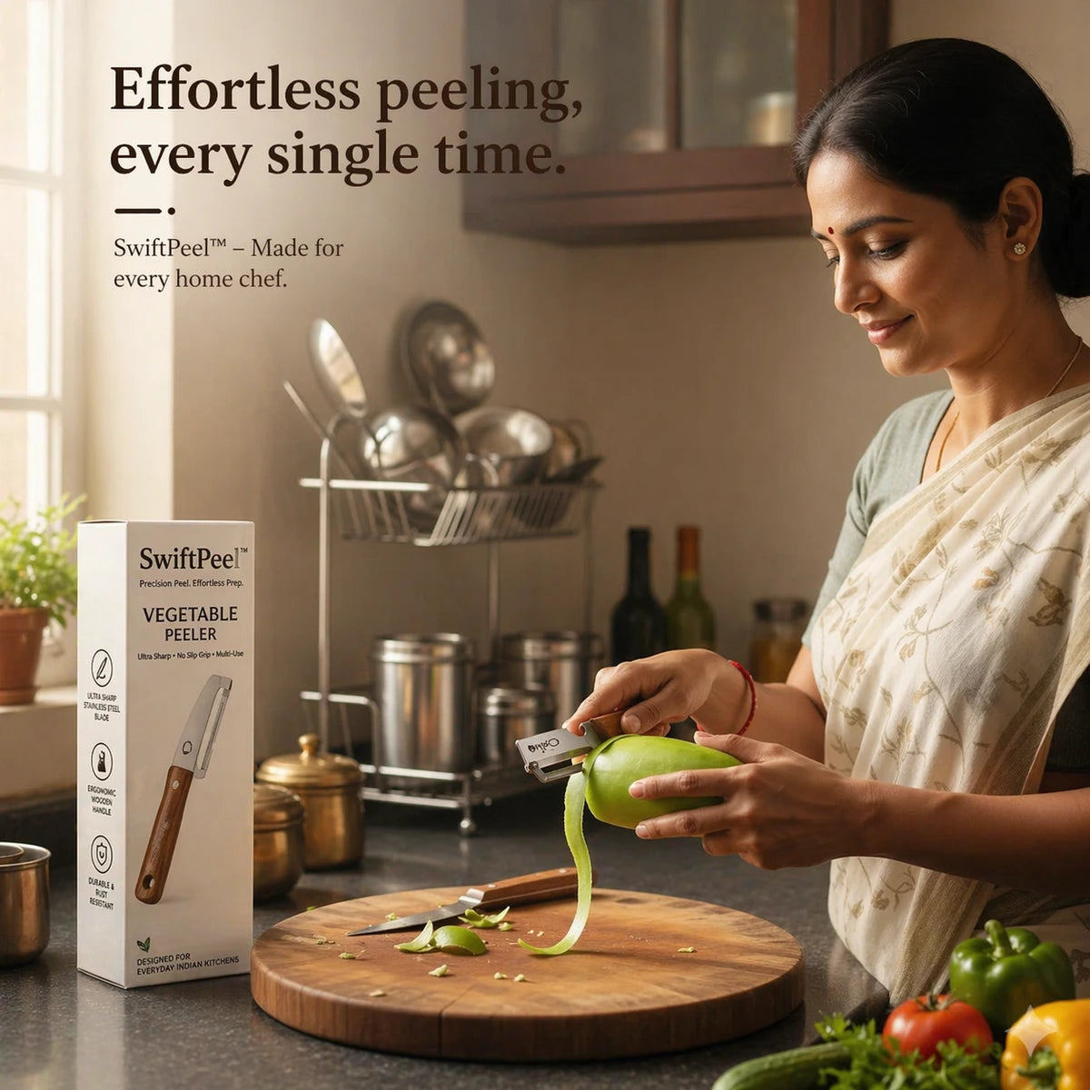 SwiftPeel™ Stainless Steel Peeler – Effortless Zero-Waste Cutting in Seconds (Buy 1 Get 1 Free)