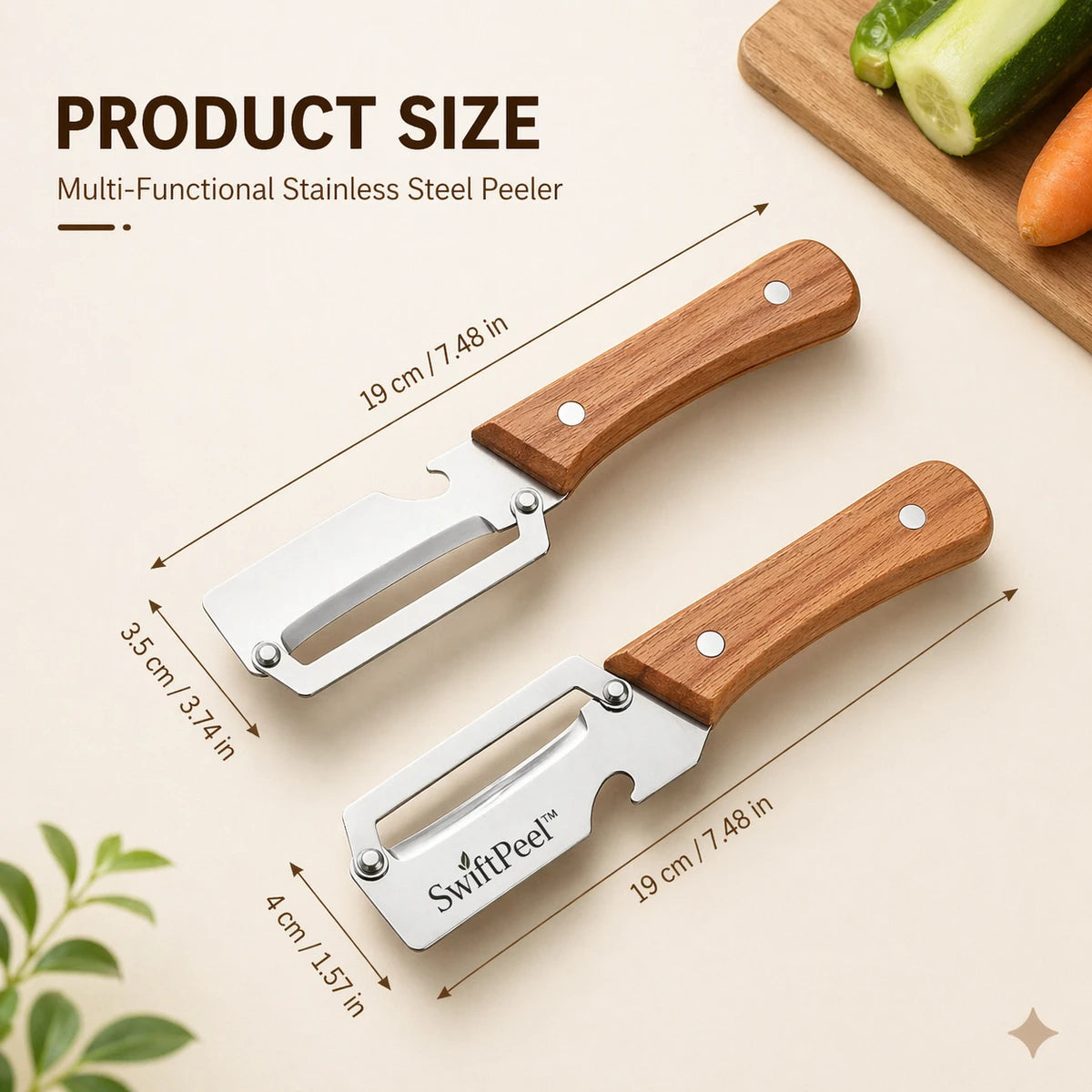 SwiftPeel™ Stainless Steel Peeler – Effortless Zero-Waste Cutting in Seconds (Buy 1 Get 1 Free)
