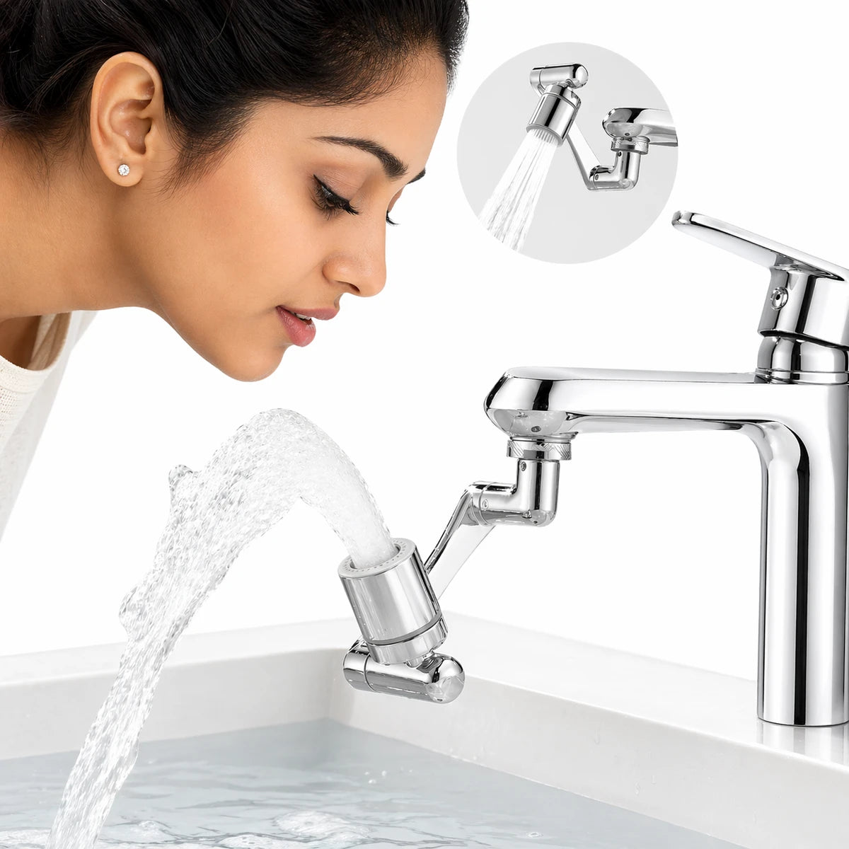 TapFlow™ 360 Splash-Free Extender - Rotating Faucet &Tap Extender Made of Stainless Steel (Buy 1 Get 1 Free)