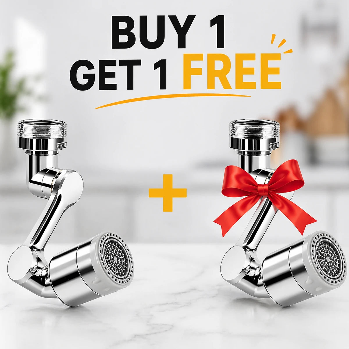 TapFlow™ 360 Splash-Free Extender - Rotating Faucet &Tap Extender Made of Stainless Steel (Buy 1 Get 1 Free)