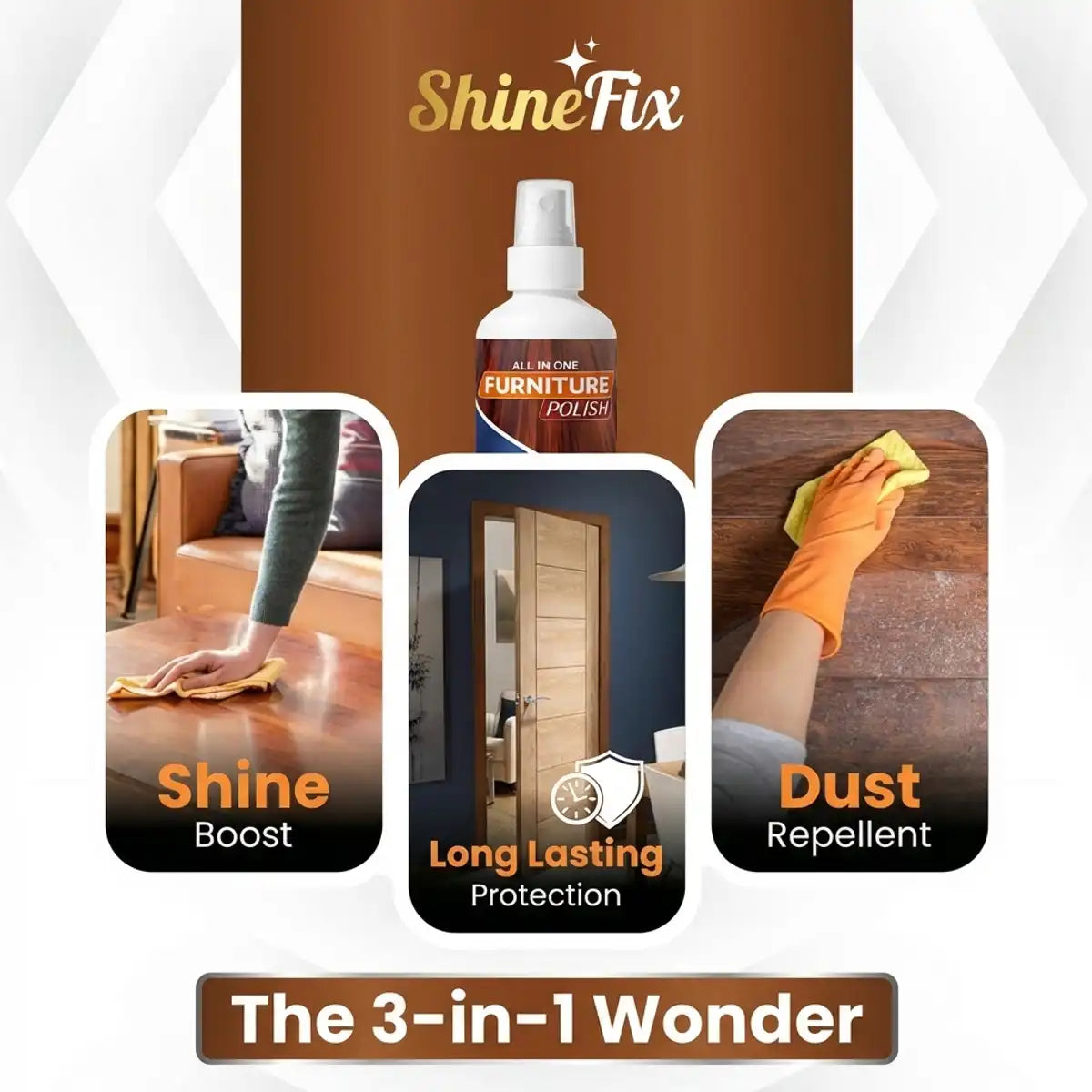 ShineFix™ All-in-One Furniture Polish Spray - 100ml ( Buy 1 Get 2 Free )