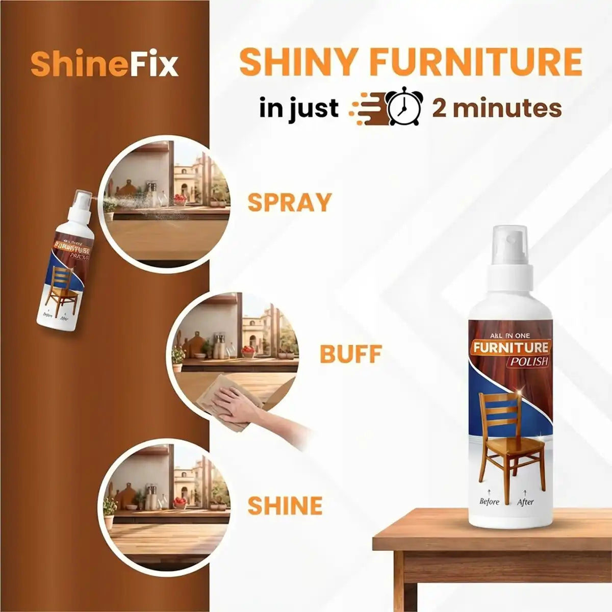ShineFix™ All-in-One Furniture Polish Spray - 100ml ( Buy 1 Get 2 Free )