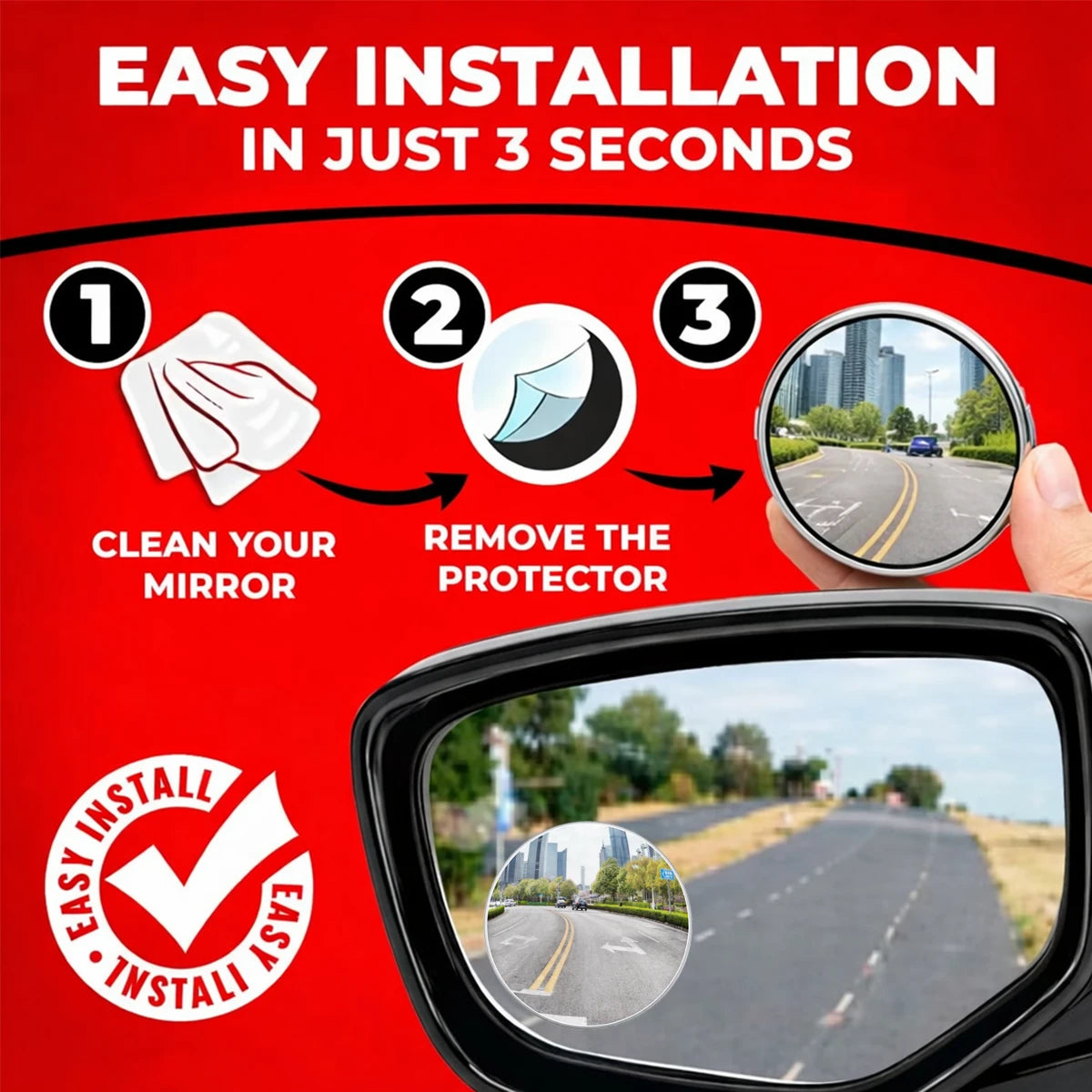DriveSafe™ 360 Pro – Advanced Blind Spot Safety Mirror - Get 4 Mirrors ( Buy 1 Get 1 Free )